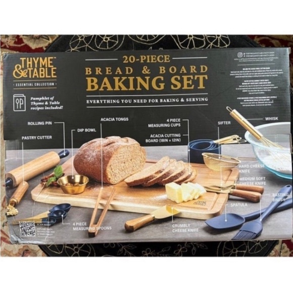 Thyme and Table Boxed Kitchen Starter Set Acacia Wood Cutting Board Accessories - Picture 4 of 6